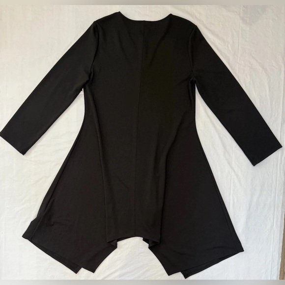 NWT Halston Key Hole Black Midi Dress Size L Large Designer Lightweight $119 - Picture 2 of 10